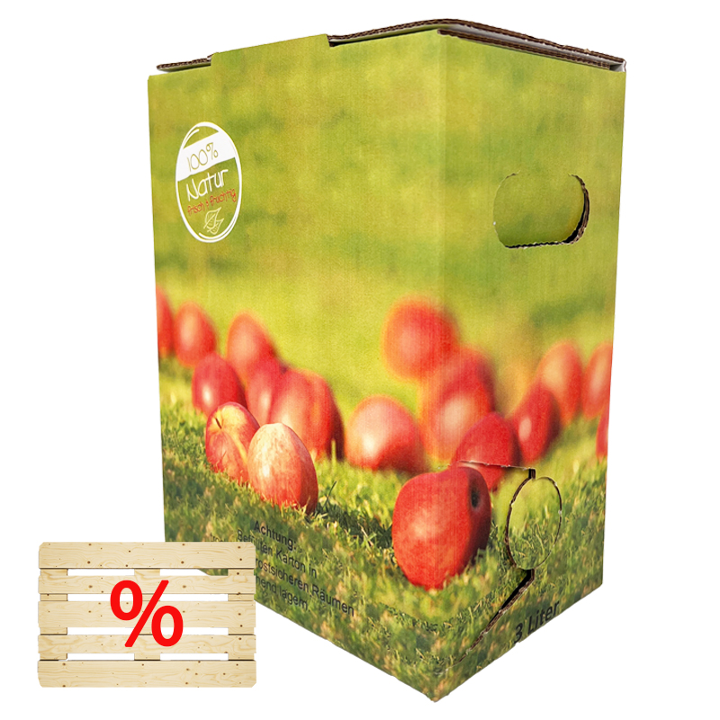 3l Bag in Box | KARTON | "Apfeldruck/Wiese" | Palette 960 Stk