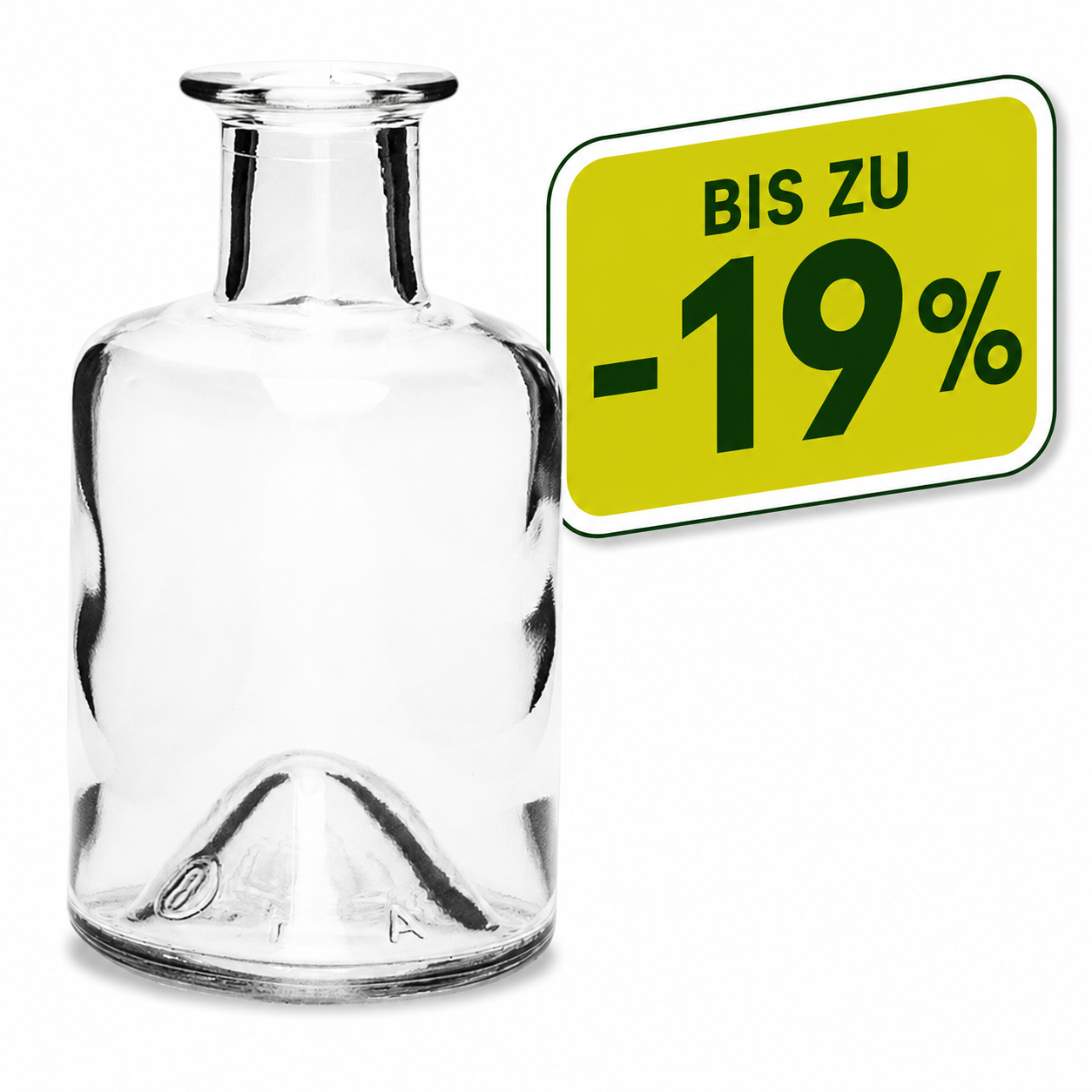 Apothekerflasche | 200ml | weiß | Korkmündung | 18,5mm | OHNE Verschluss