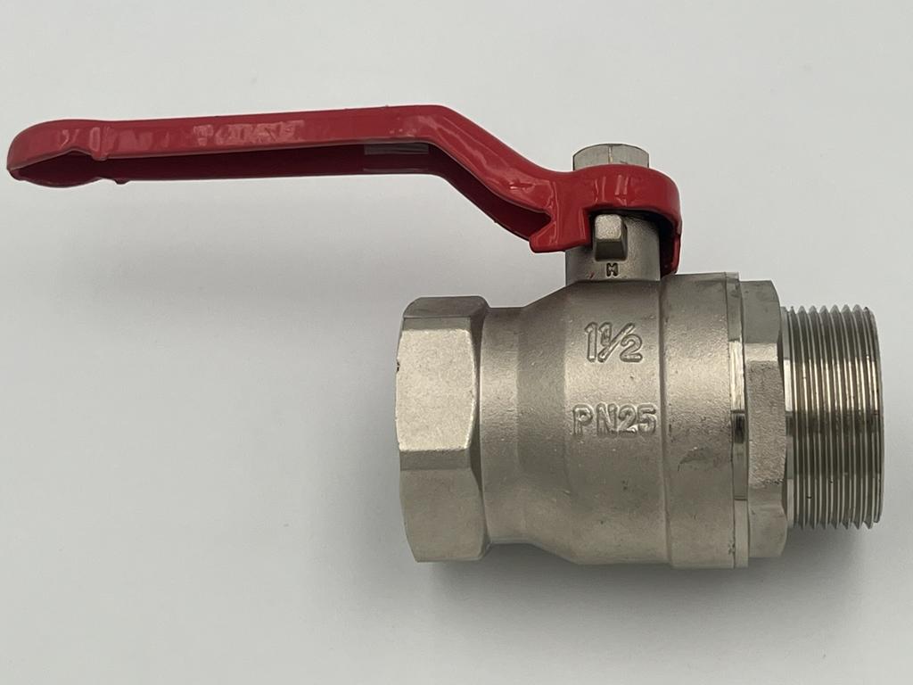 Kugelhahn 1 1/2" IG-AG, Edelstahl