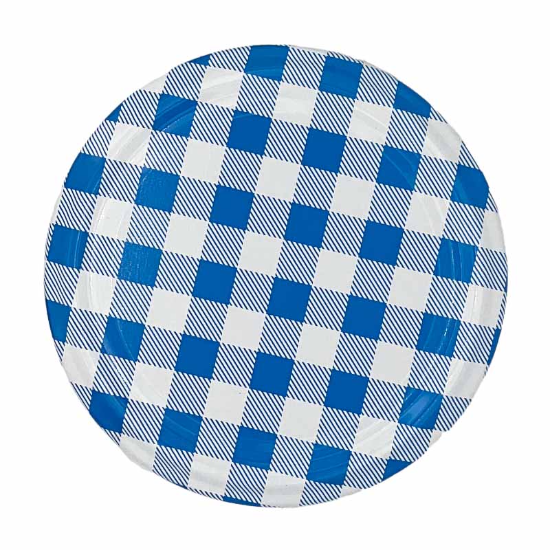 Twist-off Verschluss | 82mm | weiß / blau kariert
