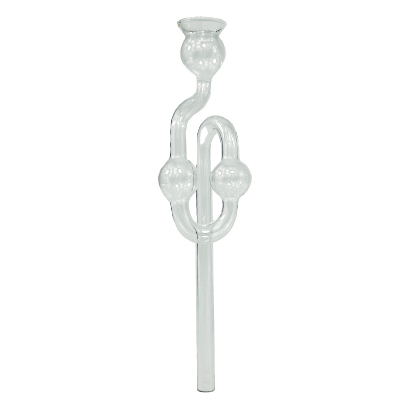 1x Gährröhre | 2 Kugeln | Glas | stehend | 10mm Schaft
