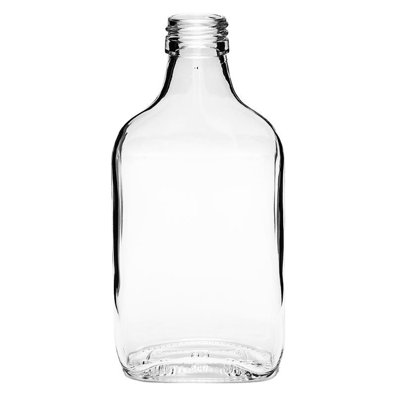Taschenflasche | 200ml | weiß | flach | Schraubverschluss | PP | 28mm | OHNE Verschluss