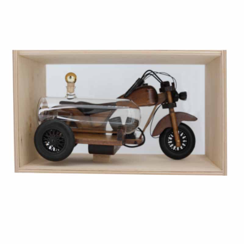 mundgeblasene Flasche | 350ml | Motorrad mit Beiwagen