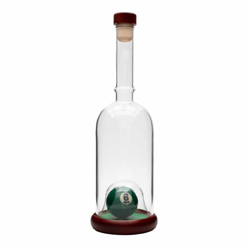 mundgeblasene Flasche | 350ml | Club Billiard mit Billiardkugel
