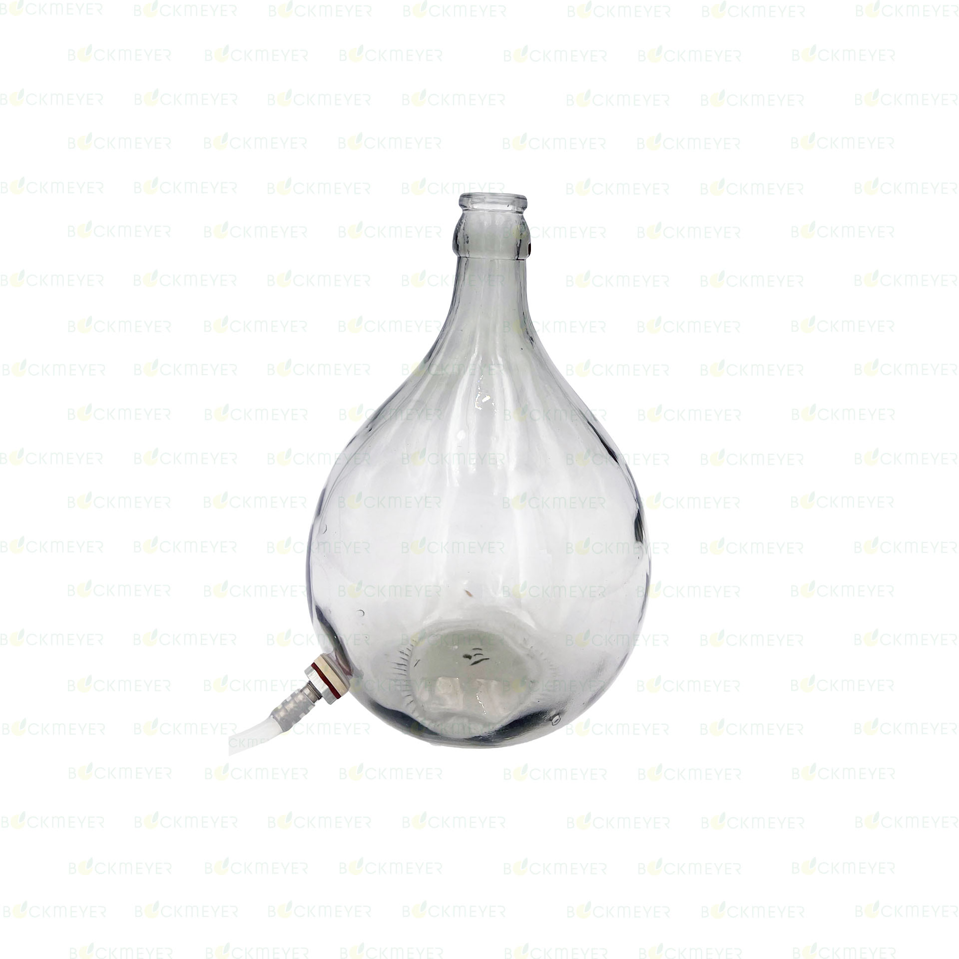 Glasballon 15,0 Liter, weiß, mit Edelstahl-Ablaß (OHNE VERSCHLUSS)