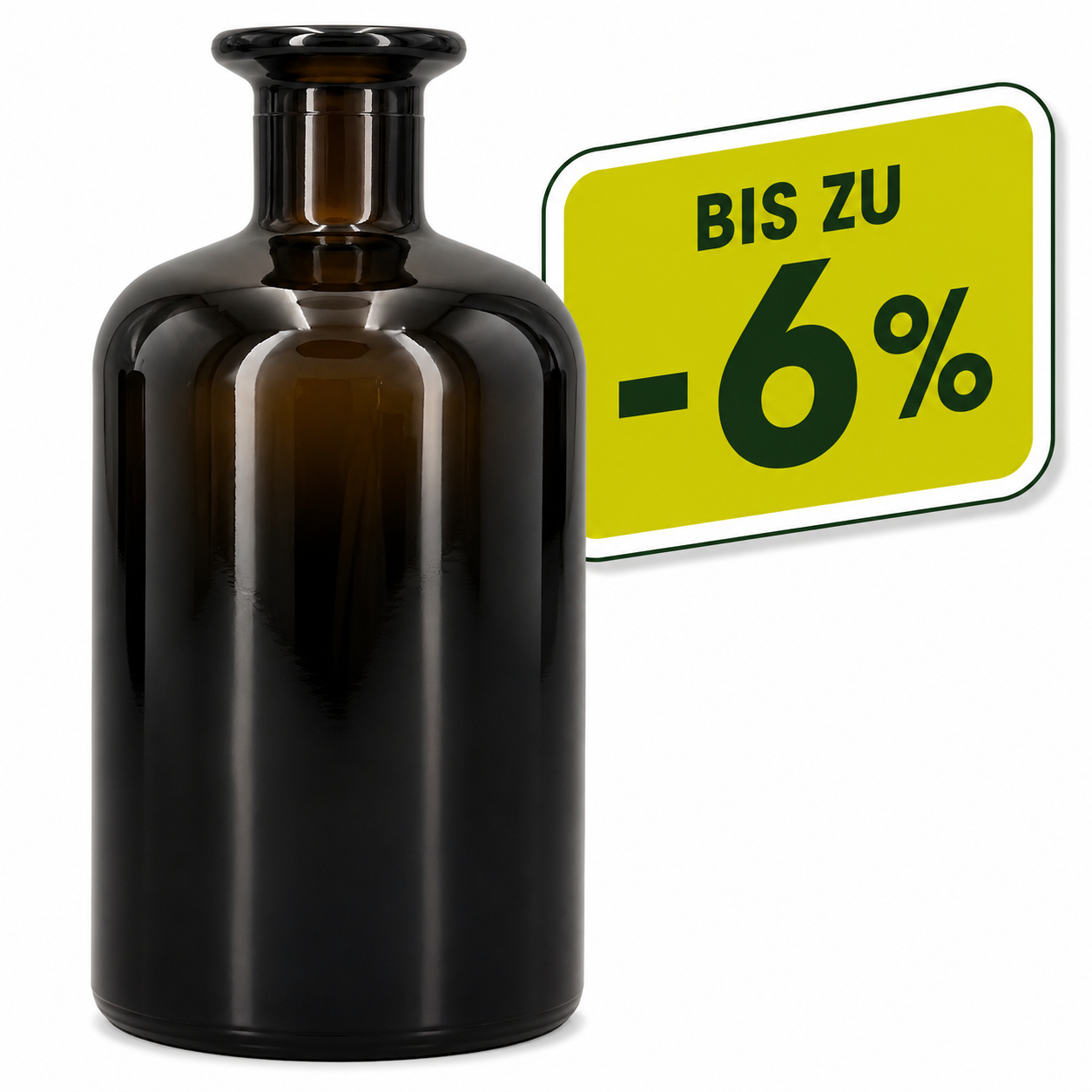 Apothekerflasche | 500ml | braun | Korkmündung | 18,5mm | OHNE Verschluss