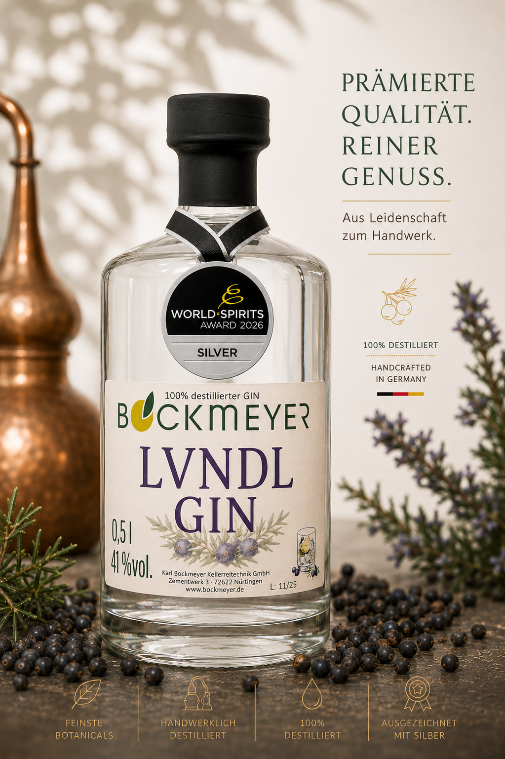 2l | BOCKMEYER LVNDL GIN | 41% vol. Alk.