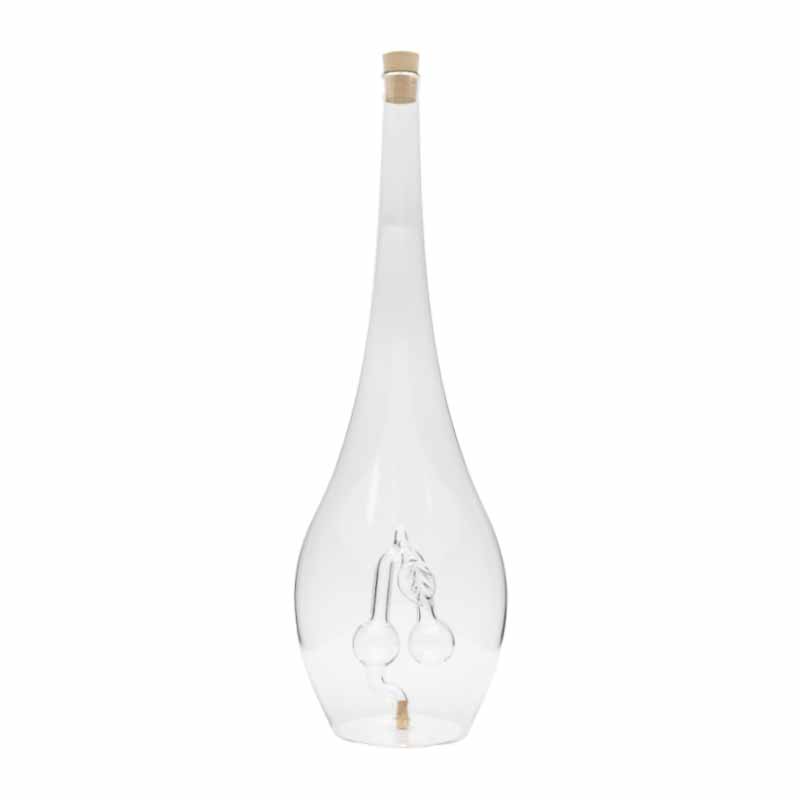 mundgeblasene Karaffe | 500ml | mit Kirsche | inkl. 2 Spitzkorken