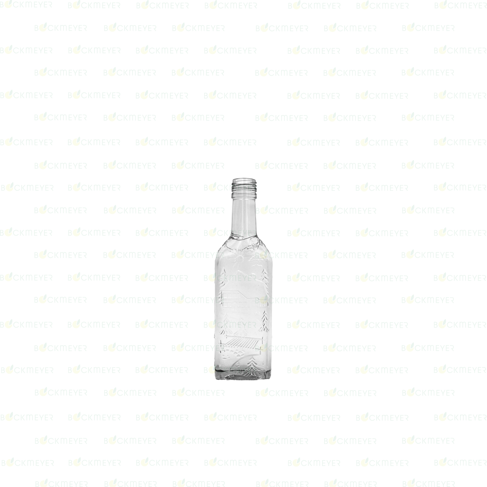 Kirschwasserflasche Schwarzwaldmotiv  0,35 Liter, weiß (OHNE VERSCHLUSS)