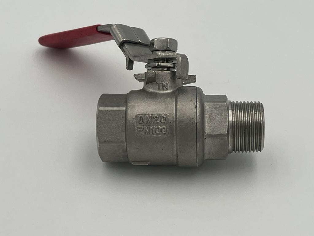 Kugelhahn | 1/2" IG  AG | aus Edelstahl