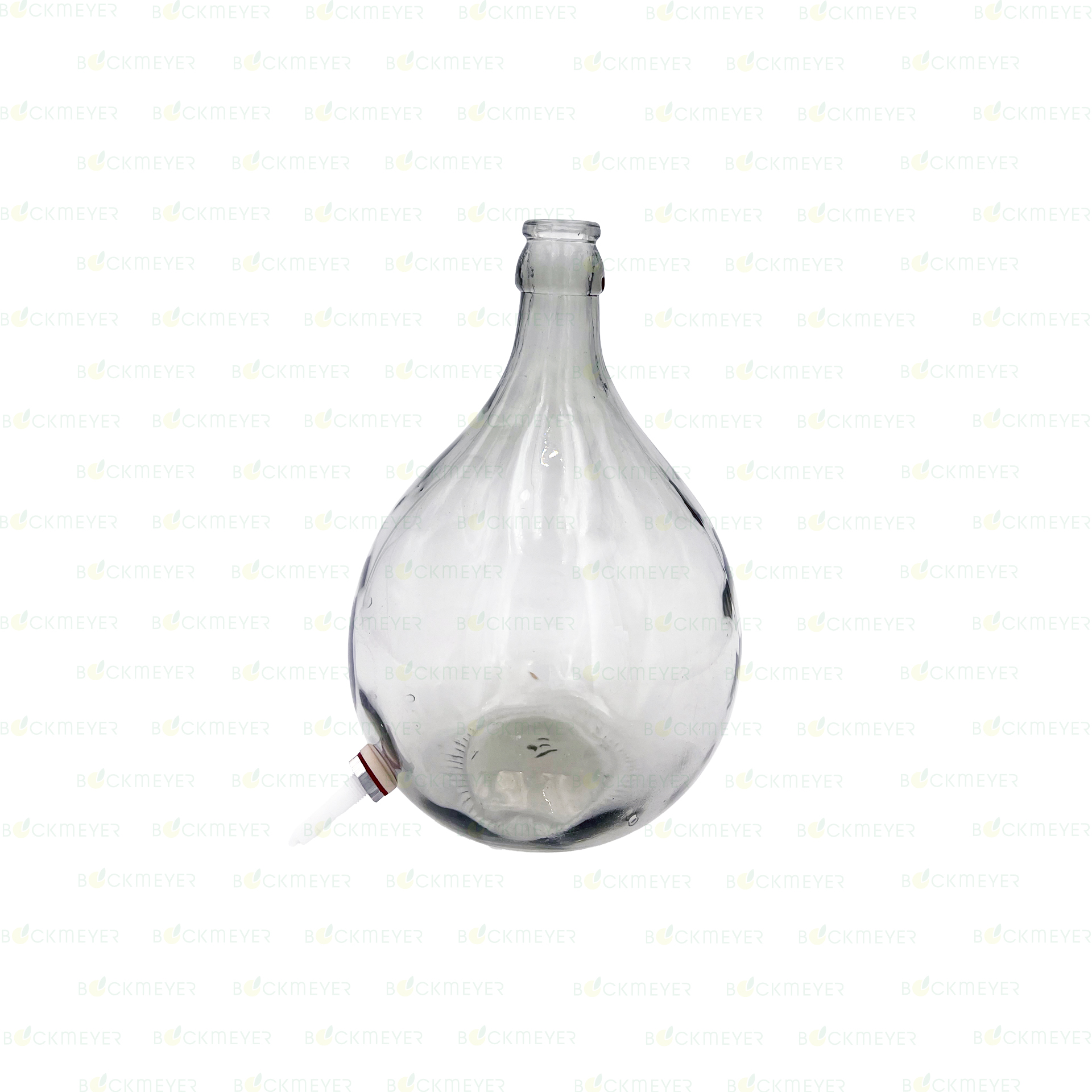 Glasballon 15,0 Liter, weiß, mit Kunststoff-Ablaß (OHNE VERSCHLUSS)