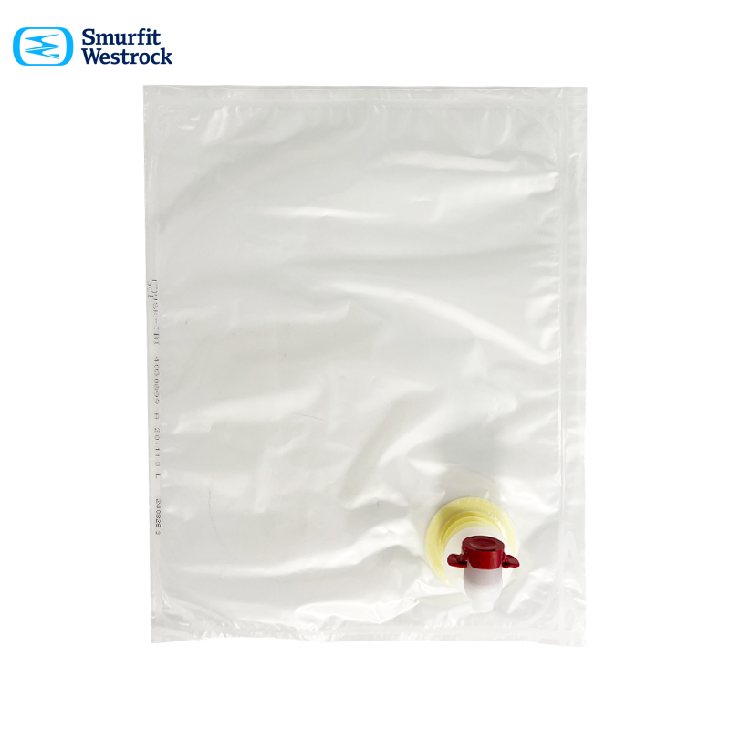 3l Bag in Box | BEUTEL | für Saft | Smurfit | transparent | Auslauf seitlich