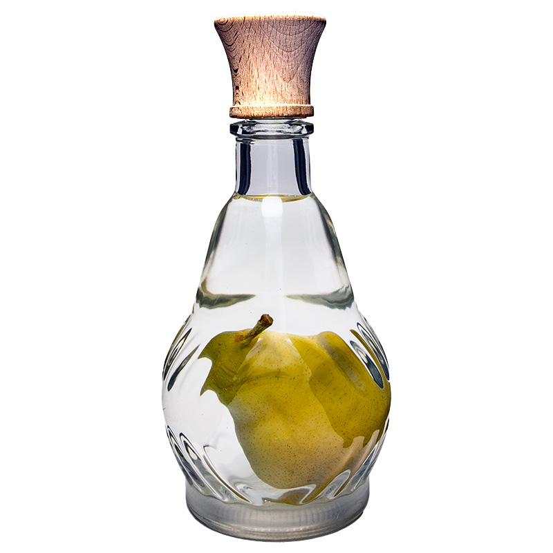 Williams-Karaffe mit Frucht | 700ml | inklusive Premium Holzverschluss