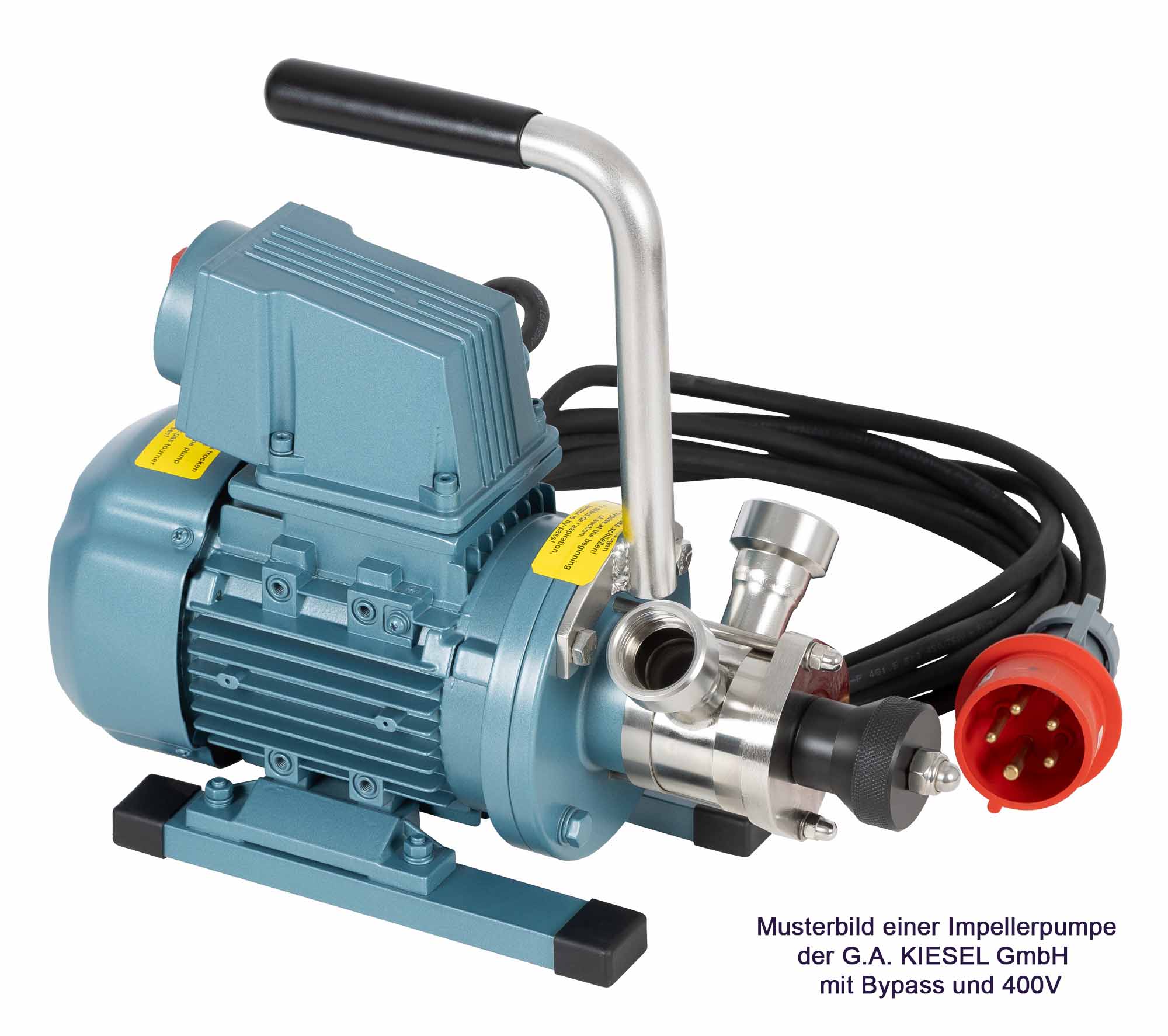 Impellerpumpe | IP01 | ohne Bypass | 400V | Ein- / Auslass: 90° | Anschlüsse: 1/2" AG | KIESEL