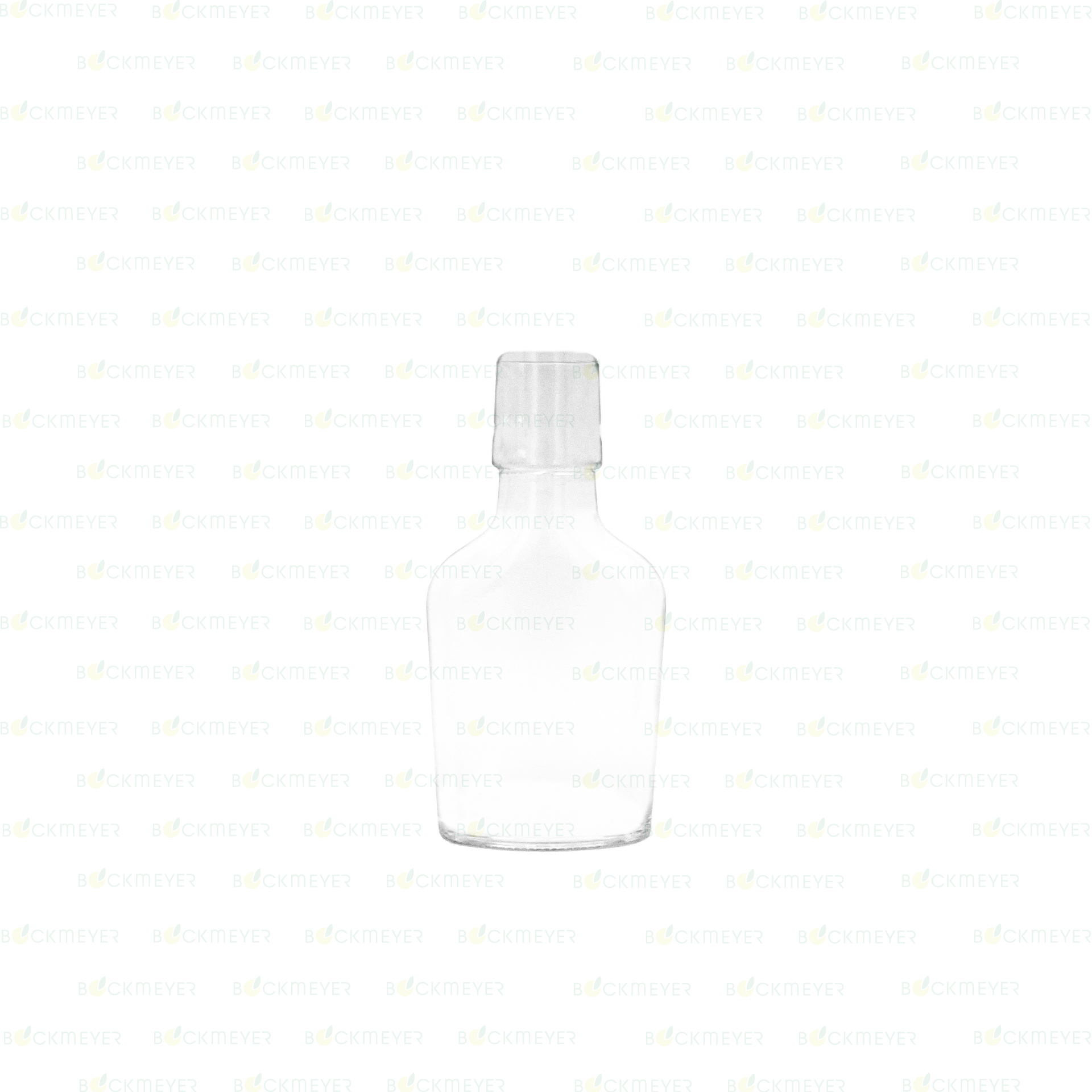 BV-Taschenflasche | 200ml | weiß | flach | Bügelverschluss | OHNE Verschluss