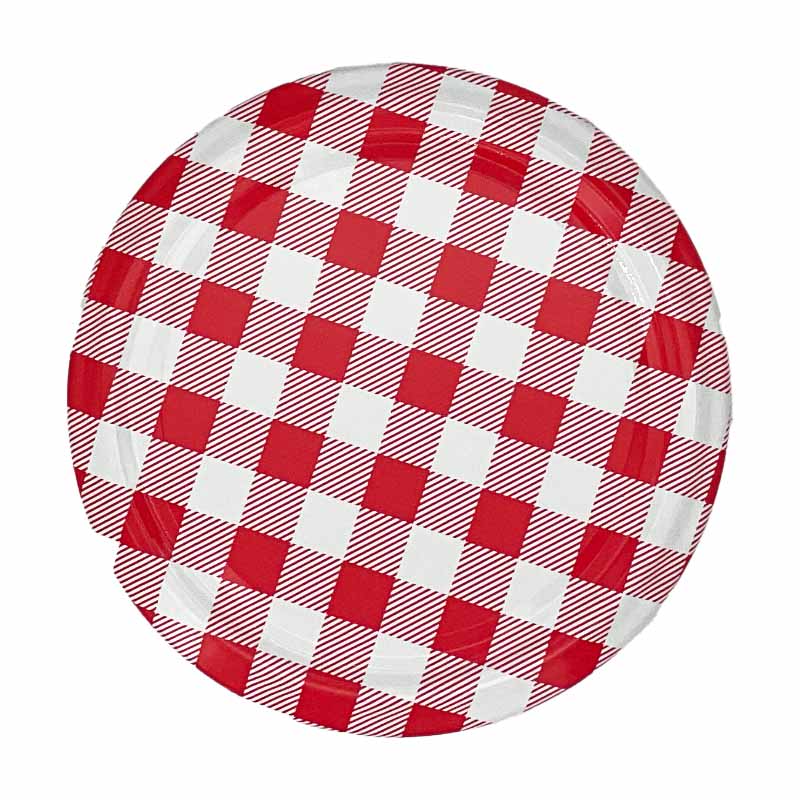 Twist-off Verschluss | 82mm | weiß / rot kariert
