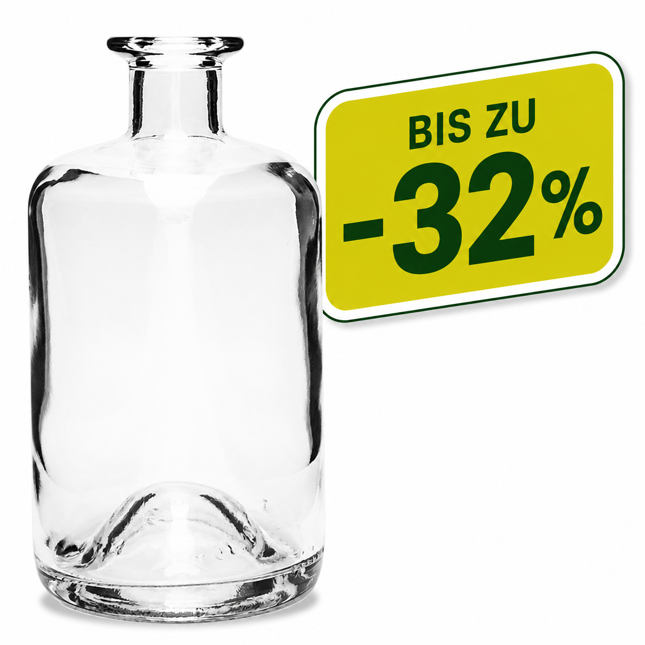 Apothekerflasche | 500ml | weiß | Korkmündung | 18,5mm | OHNE Verschluss