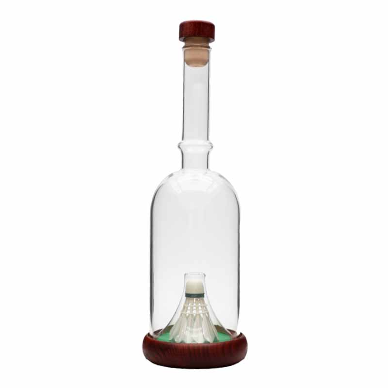 mundgeblasene Flasche | 350ml | Club Badminton mit Federball