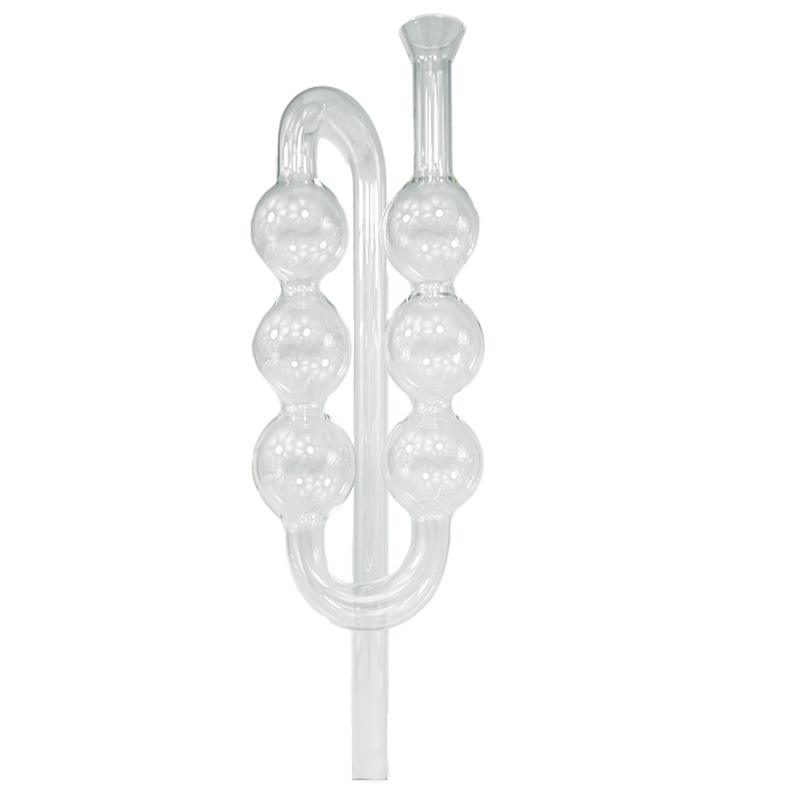 1x Gährröhre | 6 Kugeln | Glas | stehend | 18mm Schaft 