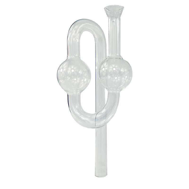 1x Gährröhre  | 2 Kugeln | Glas | stehend | 18mm Schaft
