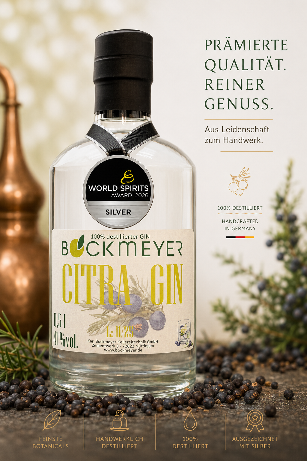 2l | BOCKMEYER CITRA GIN | 41% vol. Alk.