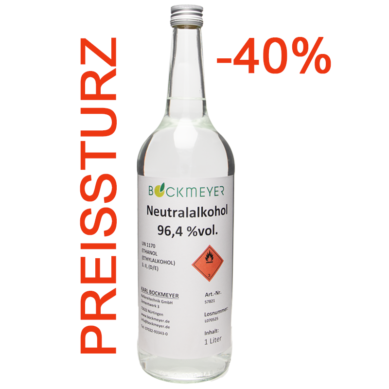 Neutralalkohol | mind. 96% vol Alk. | 1l Flasche