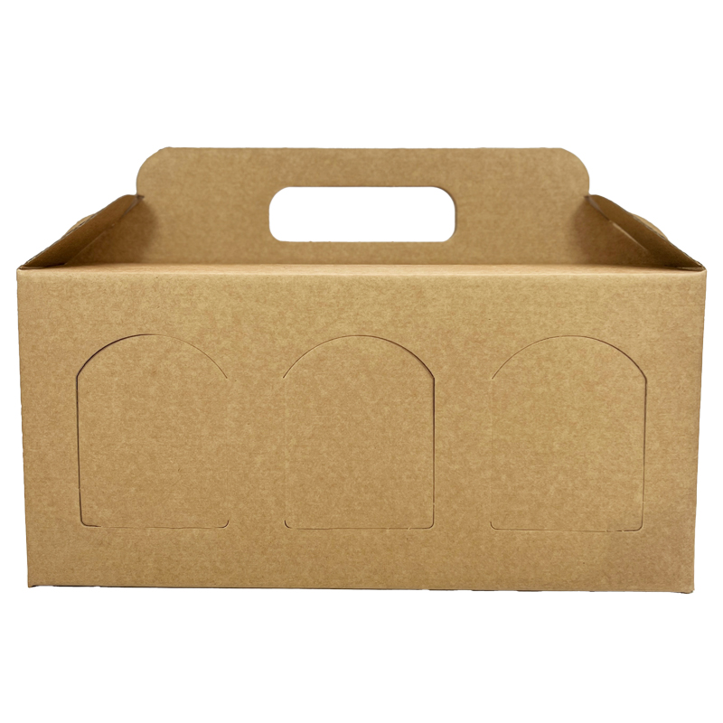 Tragekarton | für 3 Marmeladengläser | braun