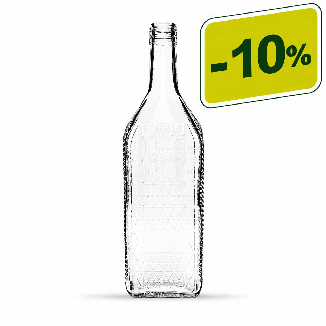 Kirschwasserflasche | 700ml | Relief | weiß | Schraubverschluss | PP | 31,5mm | OHNE Verschluss