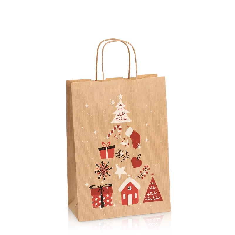 Tragetasche | M | Christmas | braun